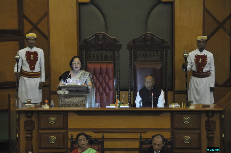 Governor of Manipur , Najma Heptulla adressing on Assembly Budget session on 21 March 2017