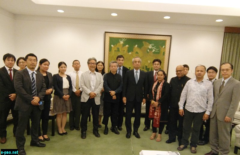   Kenji Hiramatsu, Ambassador of Japan in India (at centre) with director Utpal Borpujari (2nd from right) and producer Subimal Bhattacharjee (3rd from right) of Memories of a Forgotten War, and officials of Embassy of Japan, after the Screening. 
