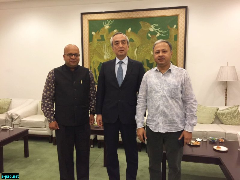  (from Left to Right) producer Subimal Bhattacharjee, Ambassador of Japan in India Kenji Hiramatsu and director Utpal Borpujari after a special screening of Memories of a Forgotten War at the Embassy of Japan, New Delhi. 