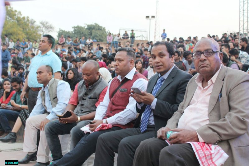 People enjoying Manipuri Muslims Cultural Show at Jamia Millia Open Air Theatre  