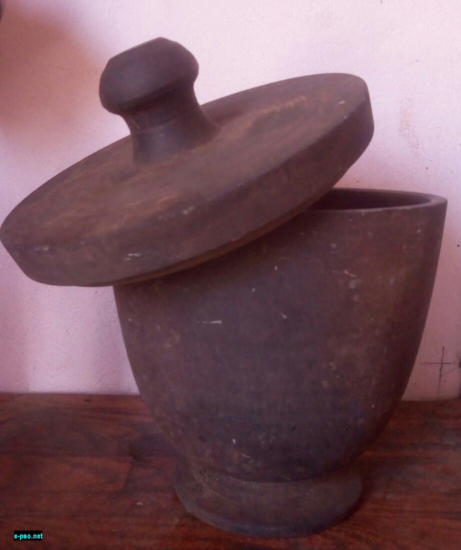 Stone Bowl: An antique blackened stone jar no longer available