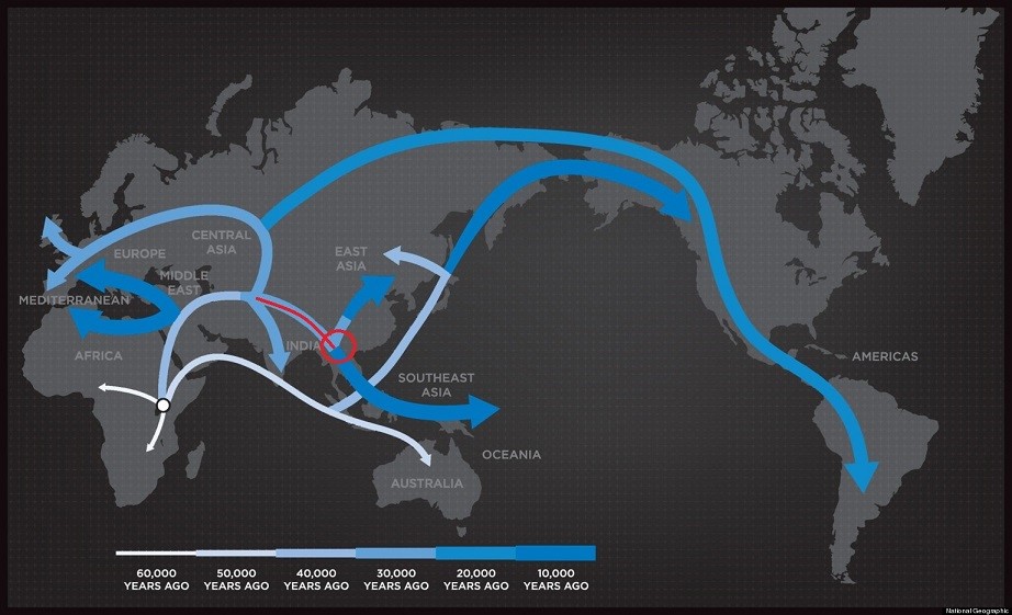 Human Migration Map of the world