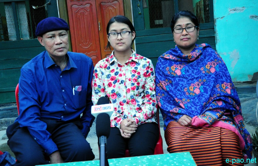 Rajkumari Babysana with family ::  HSE 2017 : XII Exam Toppers in Science :: 24 May 2017