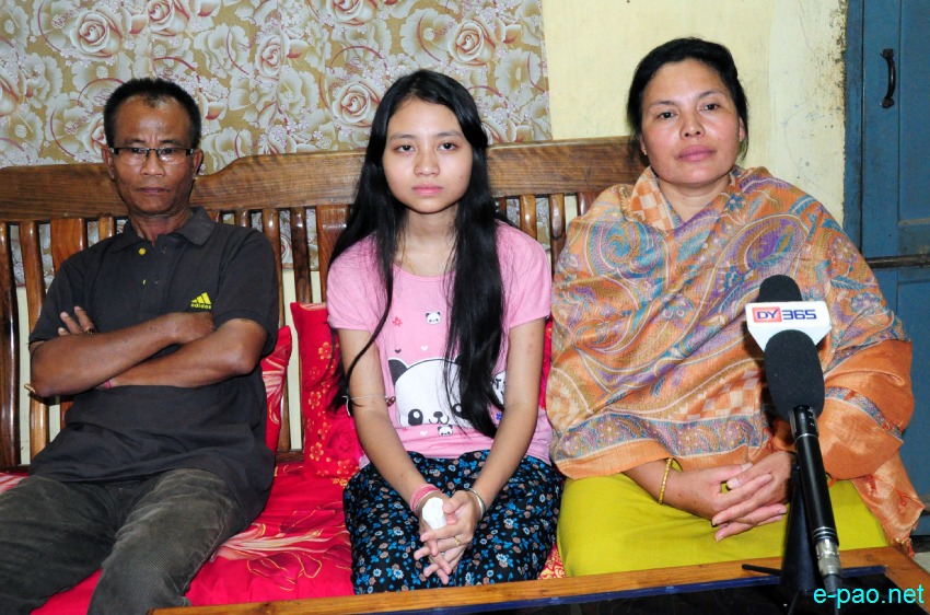 Victoria Ngangbam with family ::  HSE 2017 : XII Exam Toppers in Science :: 24 May 2017