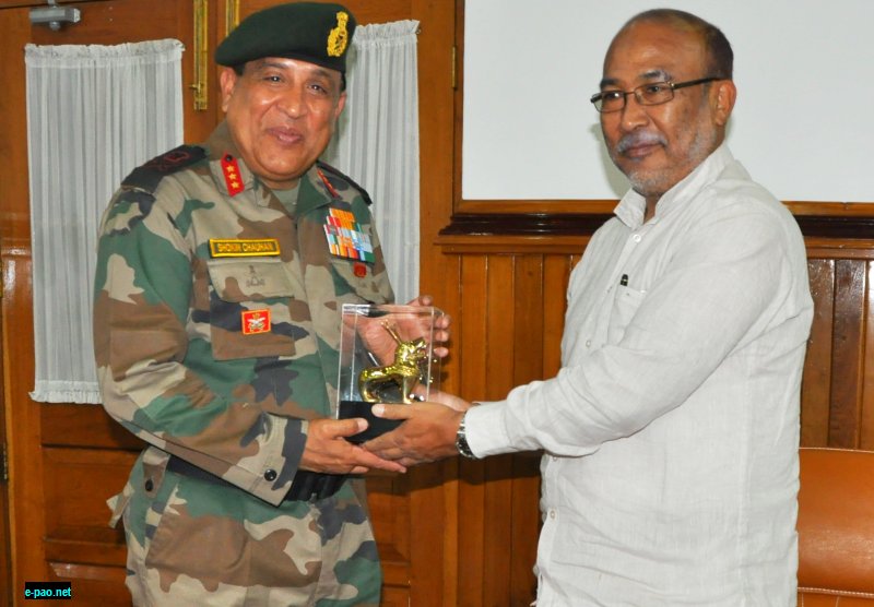 Director General Assam Rifles Visits Manipur ; with CM of Manipur N Biren Singh  