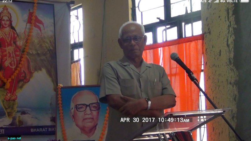 Inaugural Speech by Chief Guest, Ojha L Brajakumar Sharma Seminar on 'Life and Contributions of Prof. Gangmumei Kamei'