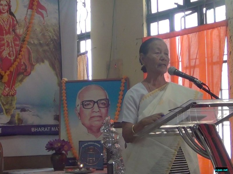 Prof. Kshetri Bimola (Former Head, Pol. Sc. Dept., & Dean, School of Social Science, Manipur University)  : Seminar on 'Life and Contributions of Prof. Gangmumei Kamei'
