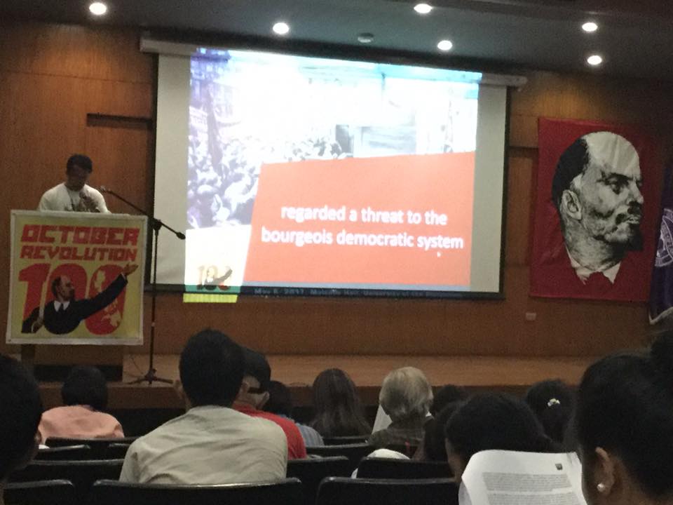 'Centenary of the Great October Revolution'  at University of the Philippines, Manila 