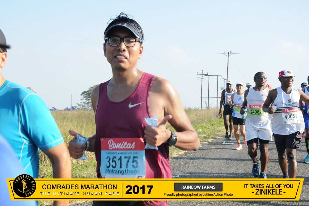 Moirangthem Arup completed Comrades Marathon 2017 (90 km run) at Durban, South Africa  :: June 04 2017
