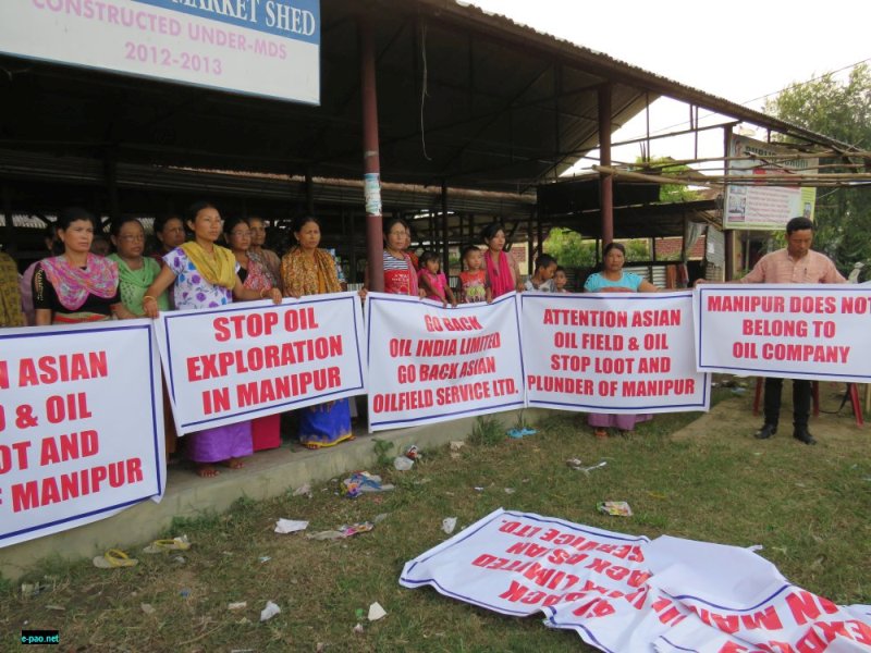 Public meeting protesting on oil exploration in Manipur 