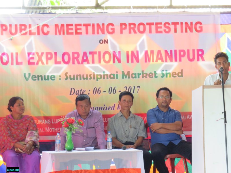 Public meeting protesting on oil exploration in Manipur 