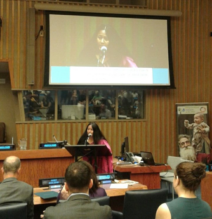Binalakshmi Nepram at Inter-generational Dialogues on the Sustainable Development Goals at UN Headquarters on 1 August 2017 