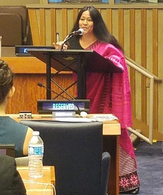 Binalakshmi Nepram at Inter-generational Dialogues on the Sustainable Development Goals at UN Headquarters on 1 August 2017 