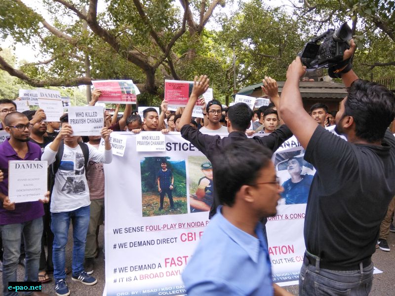 Mass protest demanding justice for the mysterious murder of  Pravish Chanam at New Delhi  on 21st September 2017