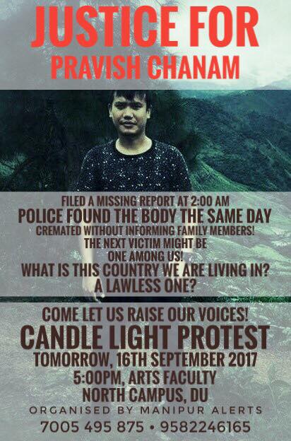 Candle light Protest : Justice for Pravish Chanam