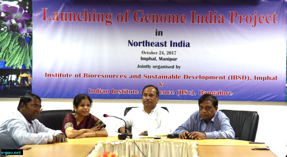  Prof. Vijayalakshmi Ravindranath (IISc) , Prof. Dinabandhu Sahoo, Director, IBSD and Dr. Ajay Parida, Director ILS and other scientists at the launch of Genome India at North East