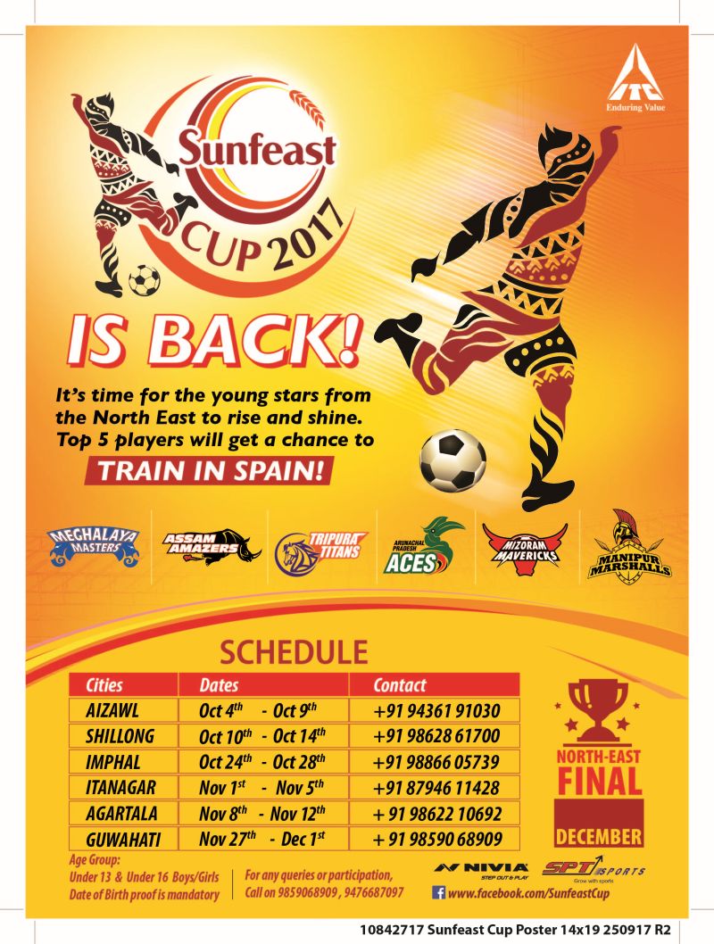   3rd Sunfeast Cup football tournament in 6 North Eastern states 
