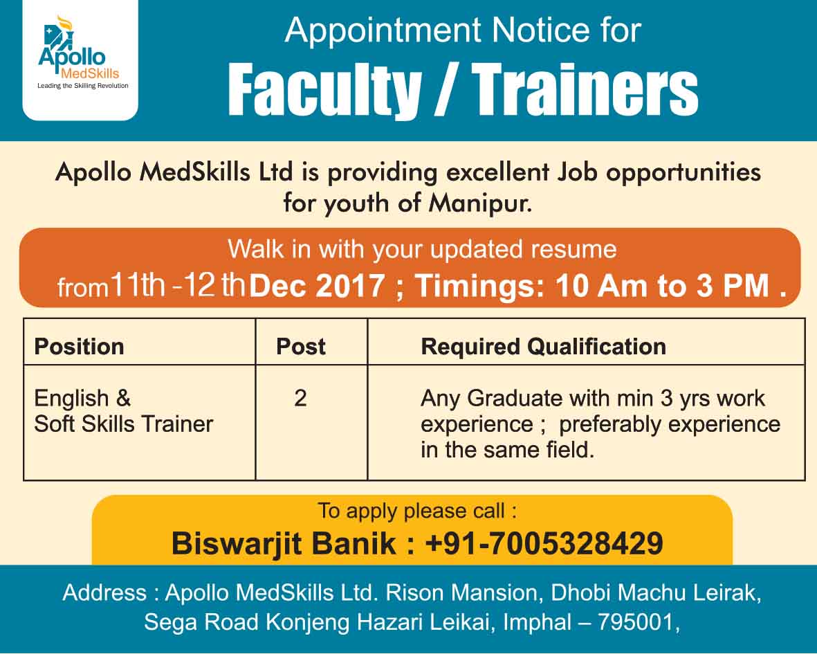  Appointment Notice for Faculty / Trainers 