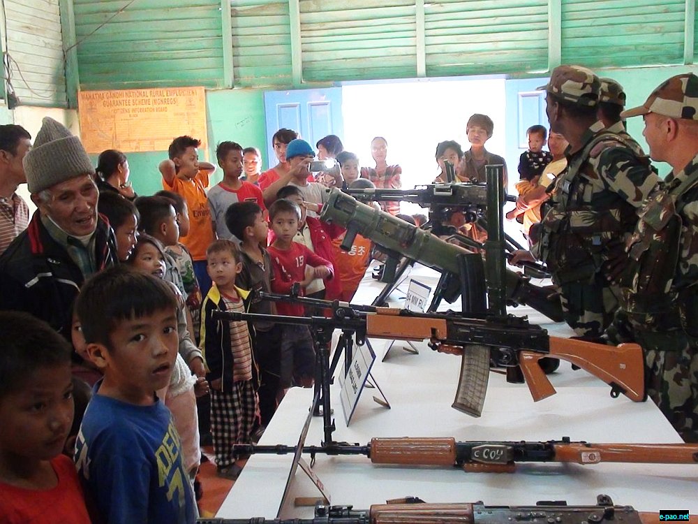 A Weapon Display for civilians at Chavangphai village, Moreh; organized by AR :: 15th January 2018