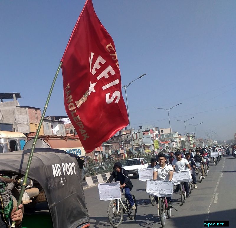 Cycle Rally on issues of common education system organized 