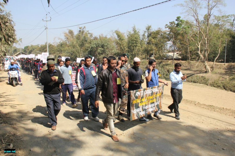 Mass Anti Drug Rally at Lilong on  18th February 2018