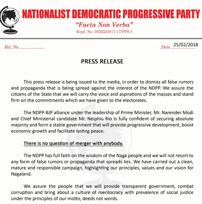 No question of merger with anybody : NDPP
