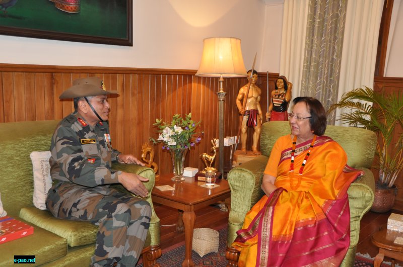 Lieutenant General Gopal R, AVSM, SM, General Officer Commanding 3 Corps calls on the Governor