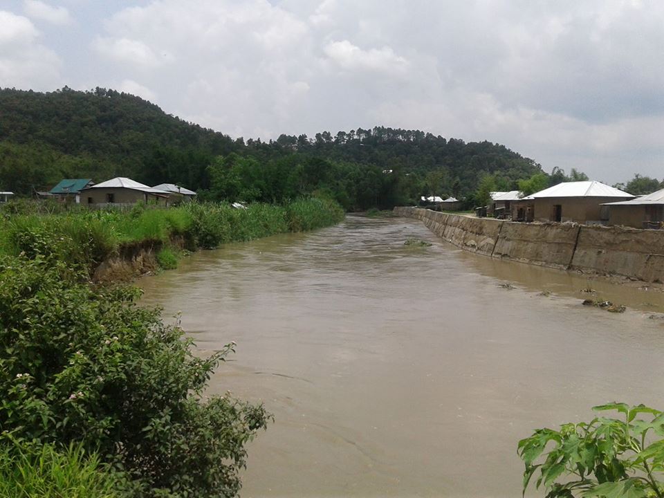 A 'protection wall' constructed at Zoumunnuam village, Bijang-Loubuk Churachandpur