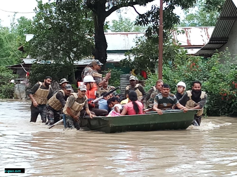Relief work in flood affected areas  on 14 June 2018 