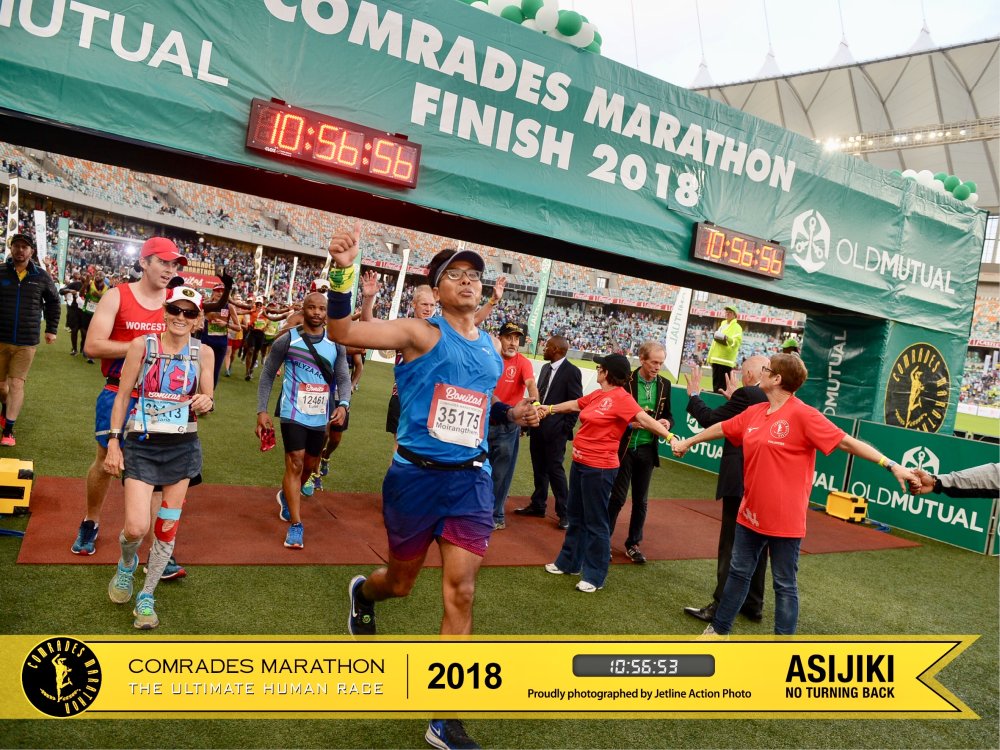 Moirangthem Arup completes Comrades Marathon (90 Km Ultra Marathon) in Durban, South Africa on 10th June 2018