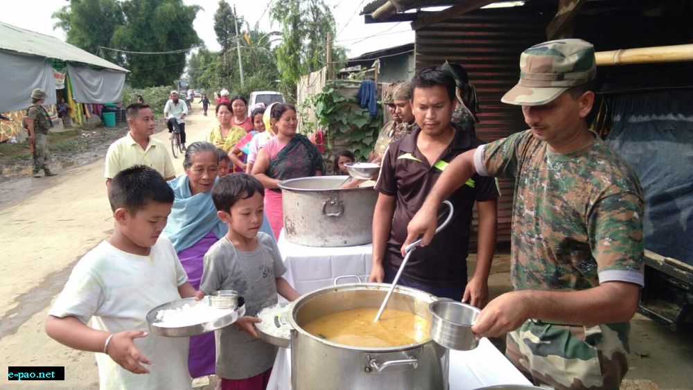 Relief work in flood affected areas  on 15 June 2018 