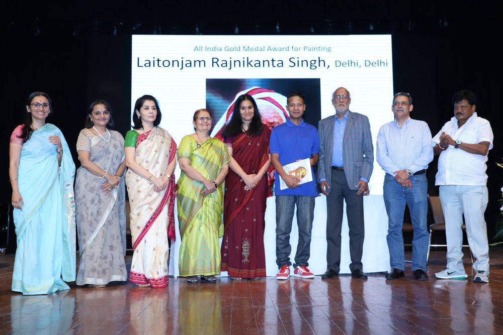 Laitonjam Rajnikanta  at an Award Ceremony at Delhi in  2018