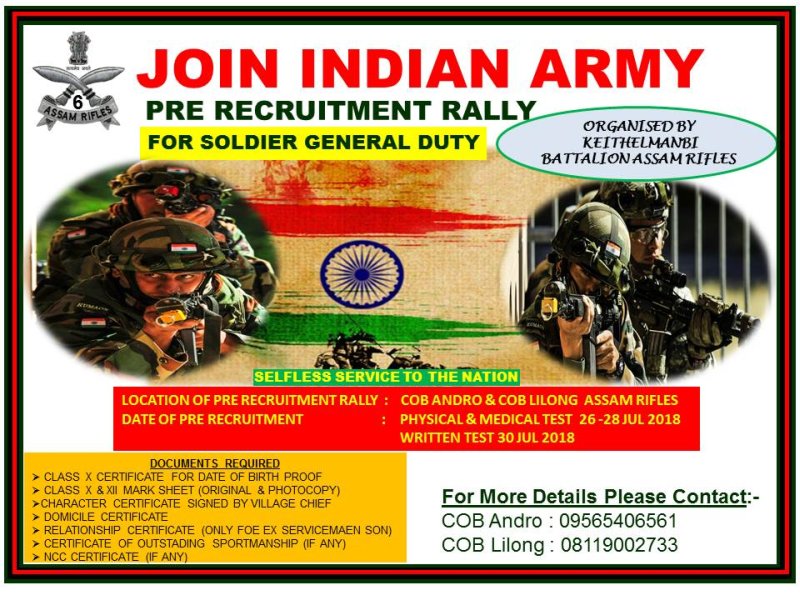 Army : Pre Recruitment Training at Churachandpur