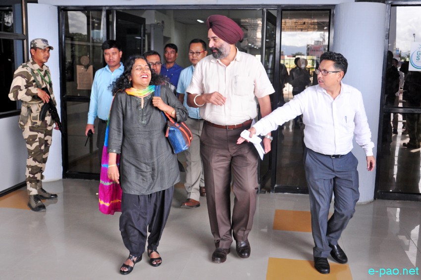 Central Team for Border Pillar Verification arrived at Imphal International Airport :: 24th July 2018