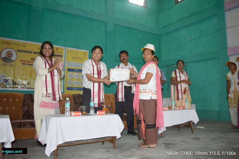 Certificate Distribution of RPL-PMKVY trainees for Changlang, Arunachal Pradesh