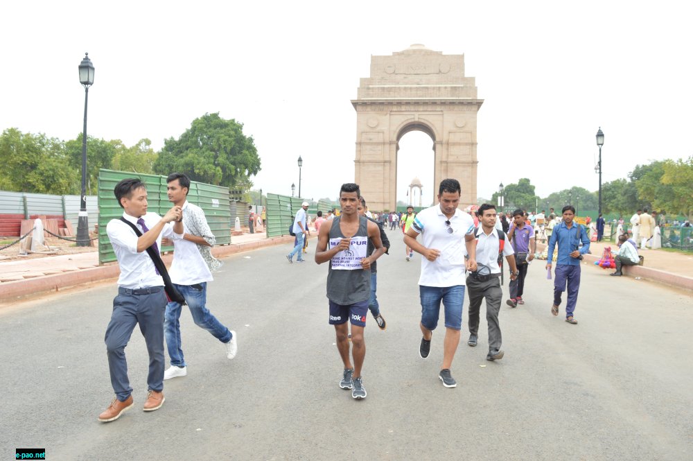 Yumkhaibam Nanao : Walking from Delhi to Imphalat  India Gate, Delhi on 25th July 2018  
