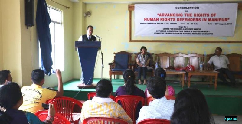  Khaidem Mani, Chairperson, Manipur HR Commission sharing at HRD convention on 29 August 2018 at Manipur Press Club 