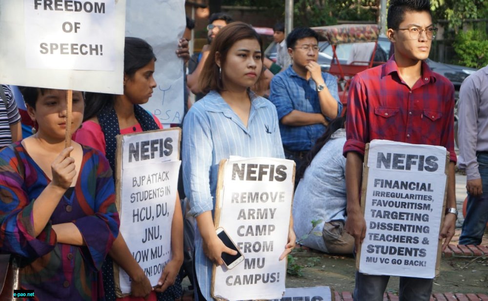 Protest March on 26th September, 2018 at Delhi University against brutal police crackdown on teachers and students in Manipur University
