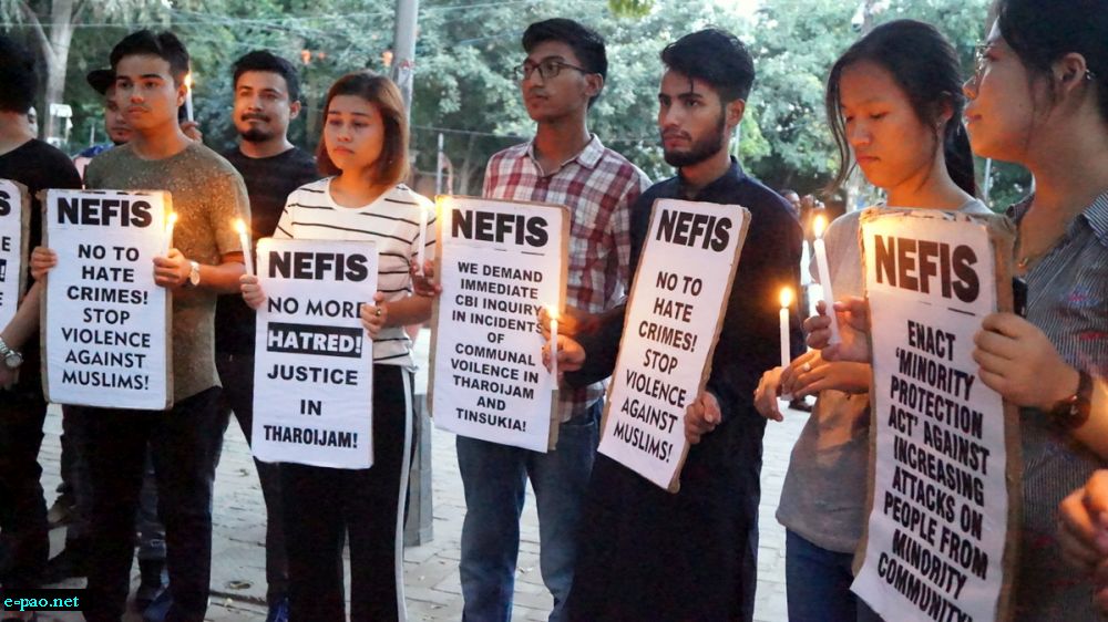 Candle Light Vigil at DU over lynching of youth in Manipur