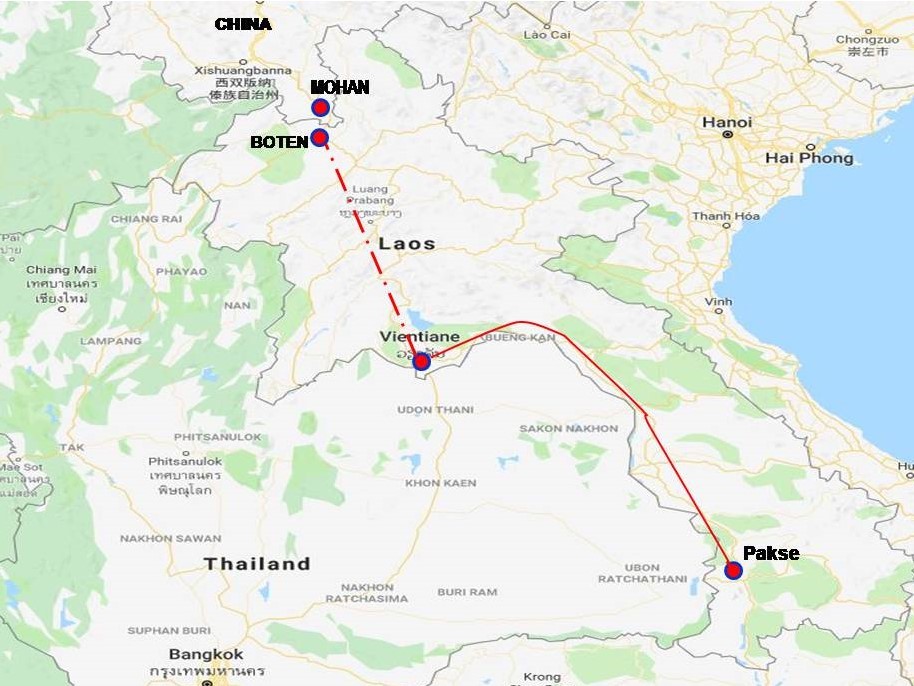  Fig. 3 The planned Boten-Vientiane Expressway and Vientiane-Pakse Expressway  