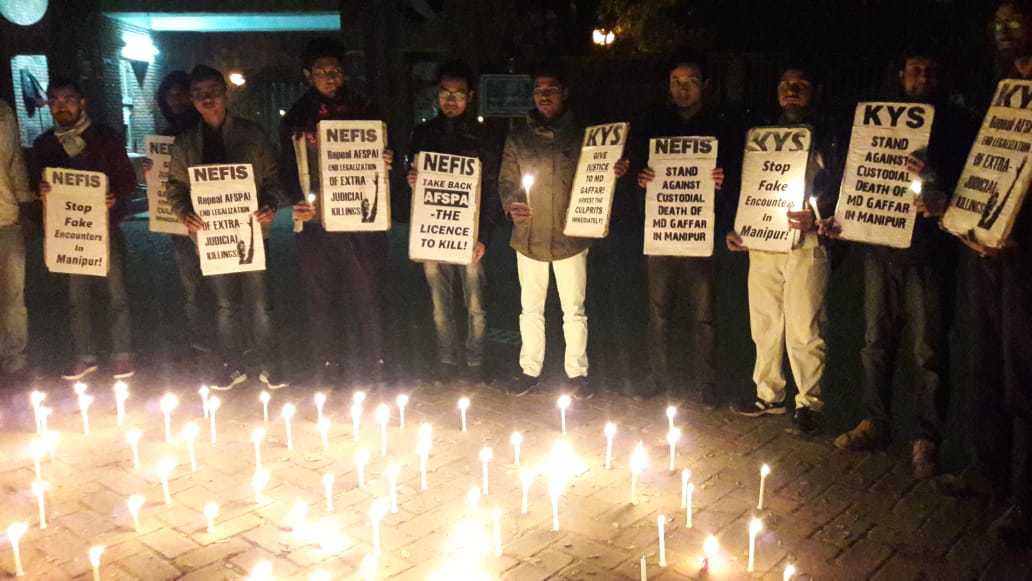  Candle Light Vigil organized at Delhi against custodial killing in Thoubal 