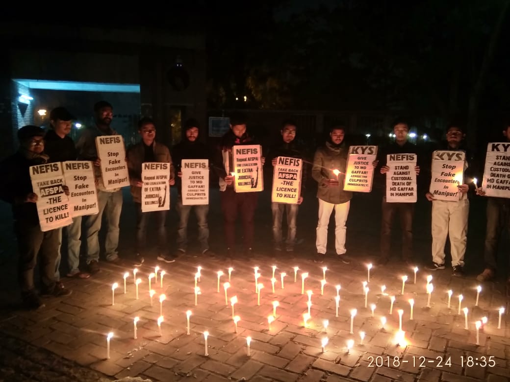  Candle Light Vigil organized at Delhi against custodial killing in Thoubal 