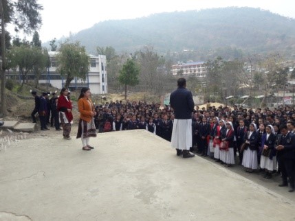  Principal, teachers and student in mass prayer 