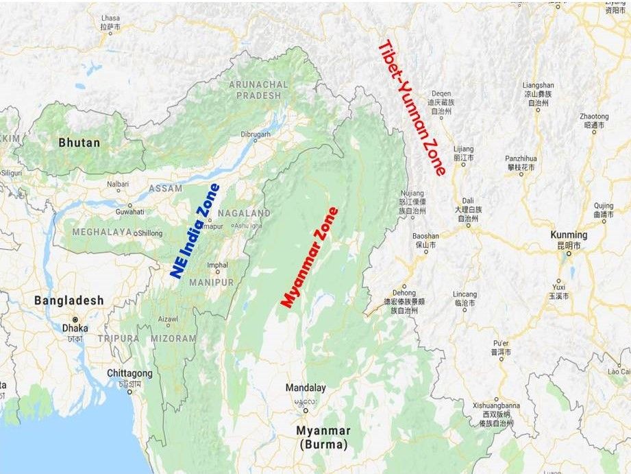   Tri-junction of three zones of underdevelopment in India, Myanmar and China 
