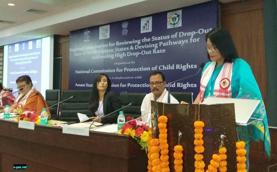  Sumatibala delivering her speech on School Drop-Out issue in NE Regional Consultation, Guwahati  on March 25th 2019  