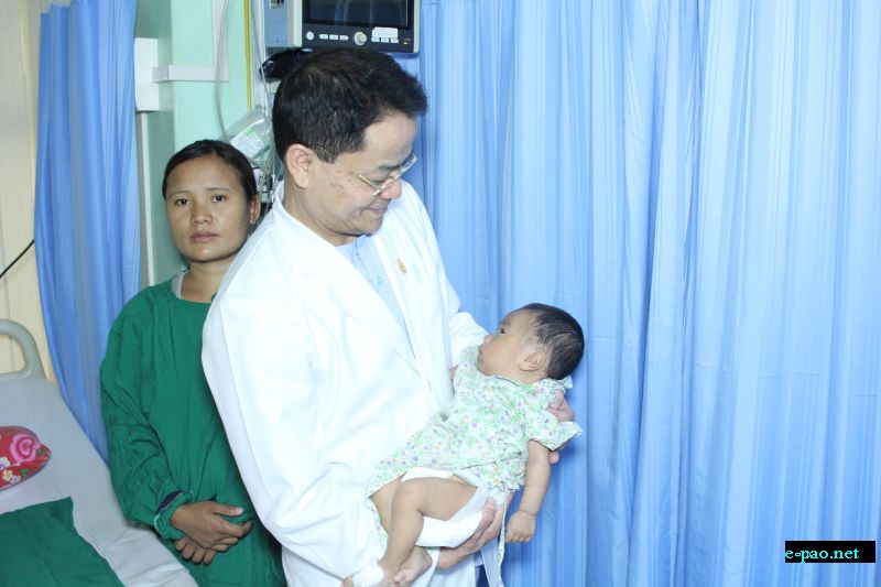  Dr L Shyamkishore, Chairman & Chief Cardiologist of SKY with Baby Manthai  Phom, 2 months old 