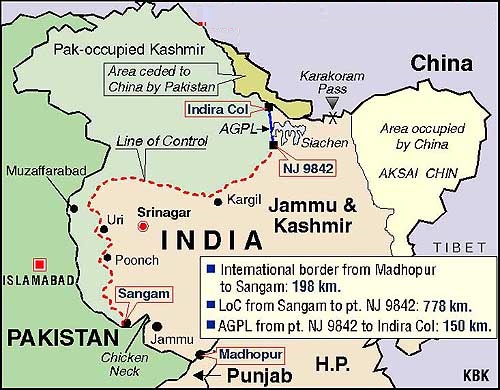  Map of India Pakistan 