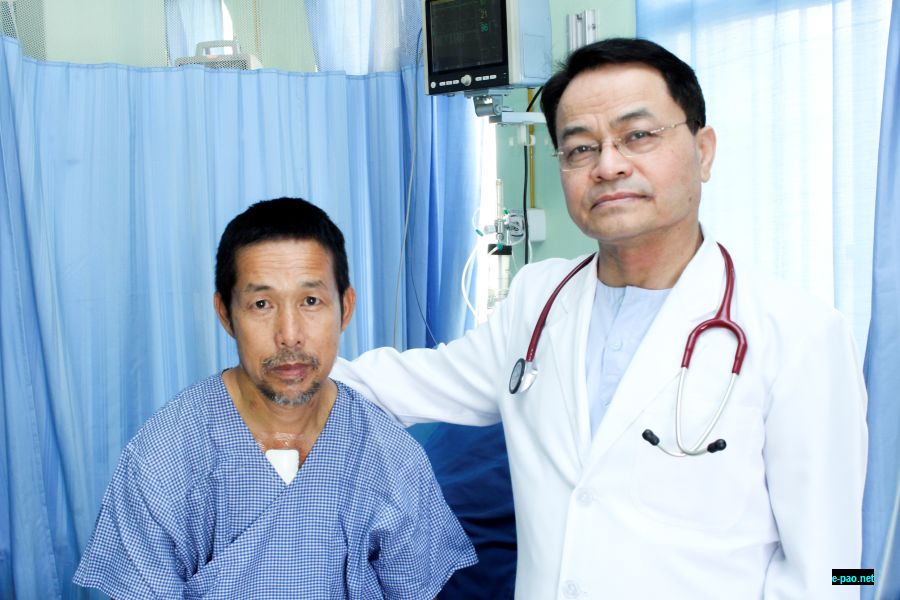  Happy patient, Mr. T. Yuithing and Dr. L. Shyamkishore, Chief Cardiologist of SKY Hospital on day of discharge  
