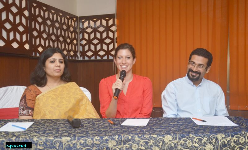  L-R- Nidhi Gupta, Executive Director, Dhriiti; Julia Karst, Head of Project, Her&Now, GIZ  and Anirban Gupta, Co-founder, Dhriiti addressing media 