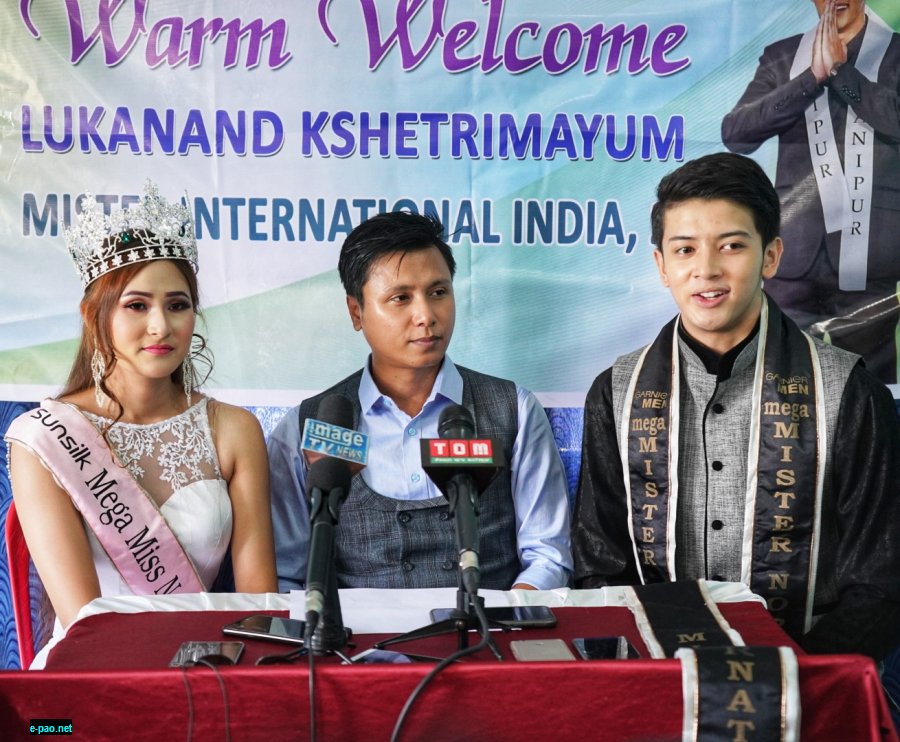  (L-R) Langpoklakpam Melody, Abhijit Singha and Lukanand Kshetrimayum address a press conference in Manipur Press Club on 18 August 2019 